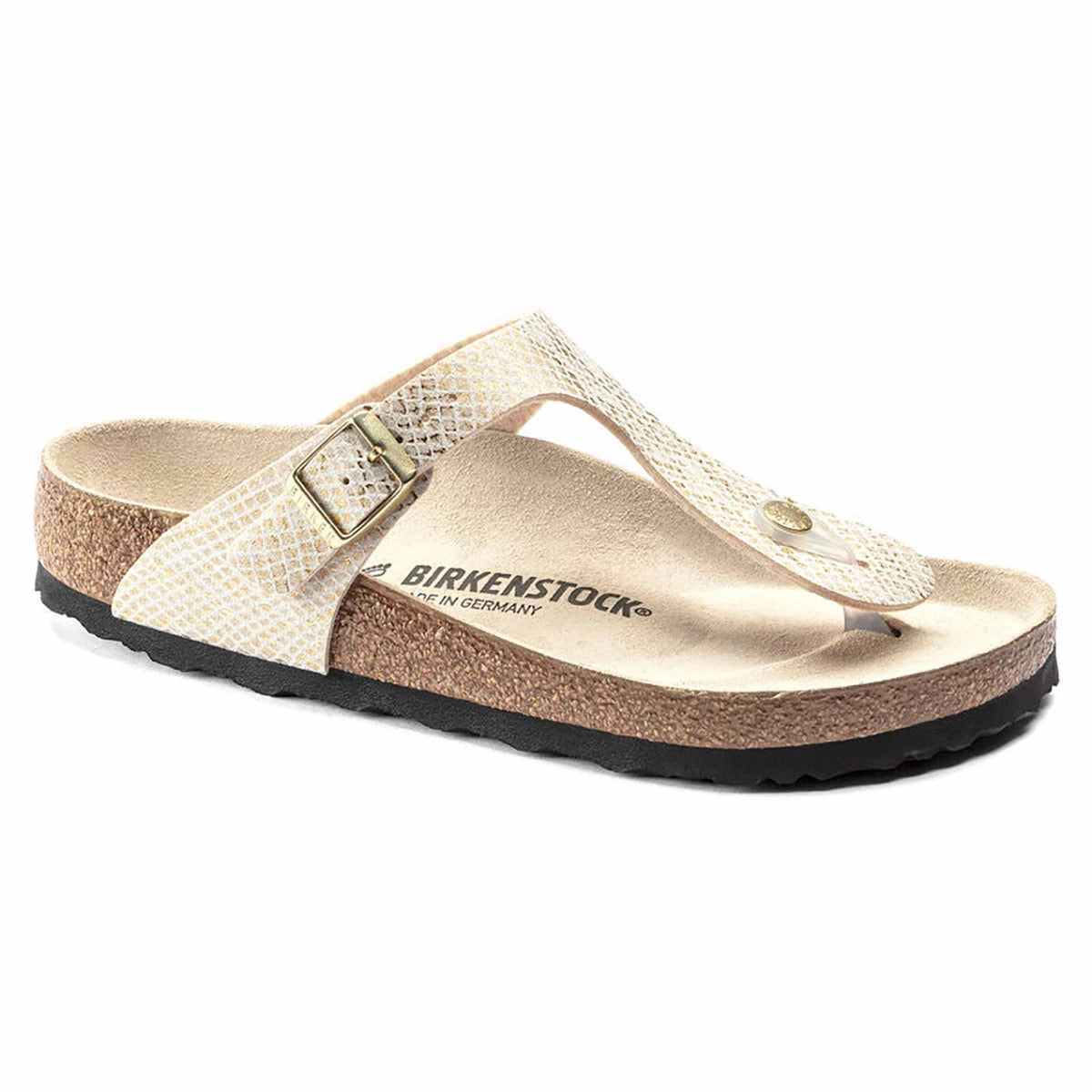 Birkenstock Gizeh Microfiber Shiny Python Eggshell Sandals