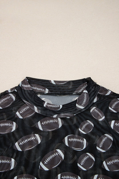 Threaded Pear Maci Rugby Mesh Sheer Long Sleeve Top