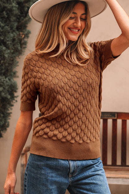 Threaded Pear Malaysia Ribbed Short Sleeve Sweater