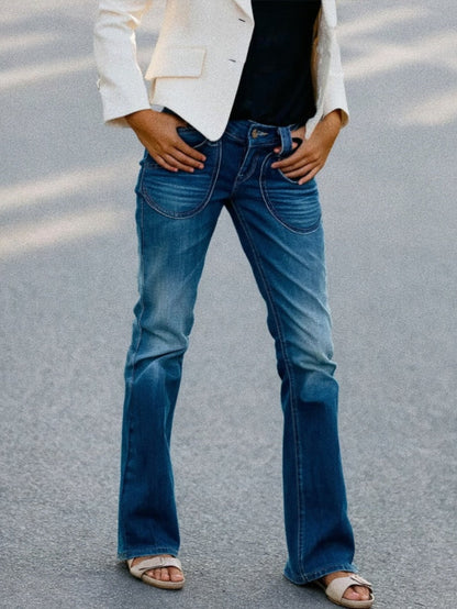 Women’s Classic Light Blue Denim Jeans T191 | Elegant Mid-Rise Straight Fit Jeans | Trendy Soft-Touch Daily Wear Denim | High-Sense Minimalist Women's Trousers | 2026 Essential Denim Collection