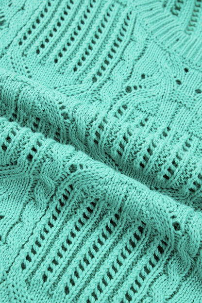 Threaded Pear River Trim Short Sleeve Sweater