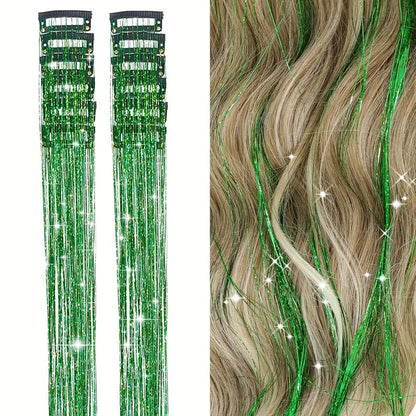 Laser-thread Colorful Shiny Seamless Hair Extensions