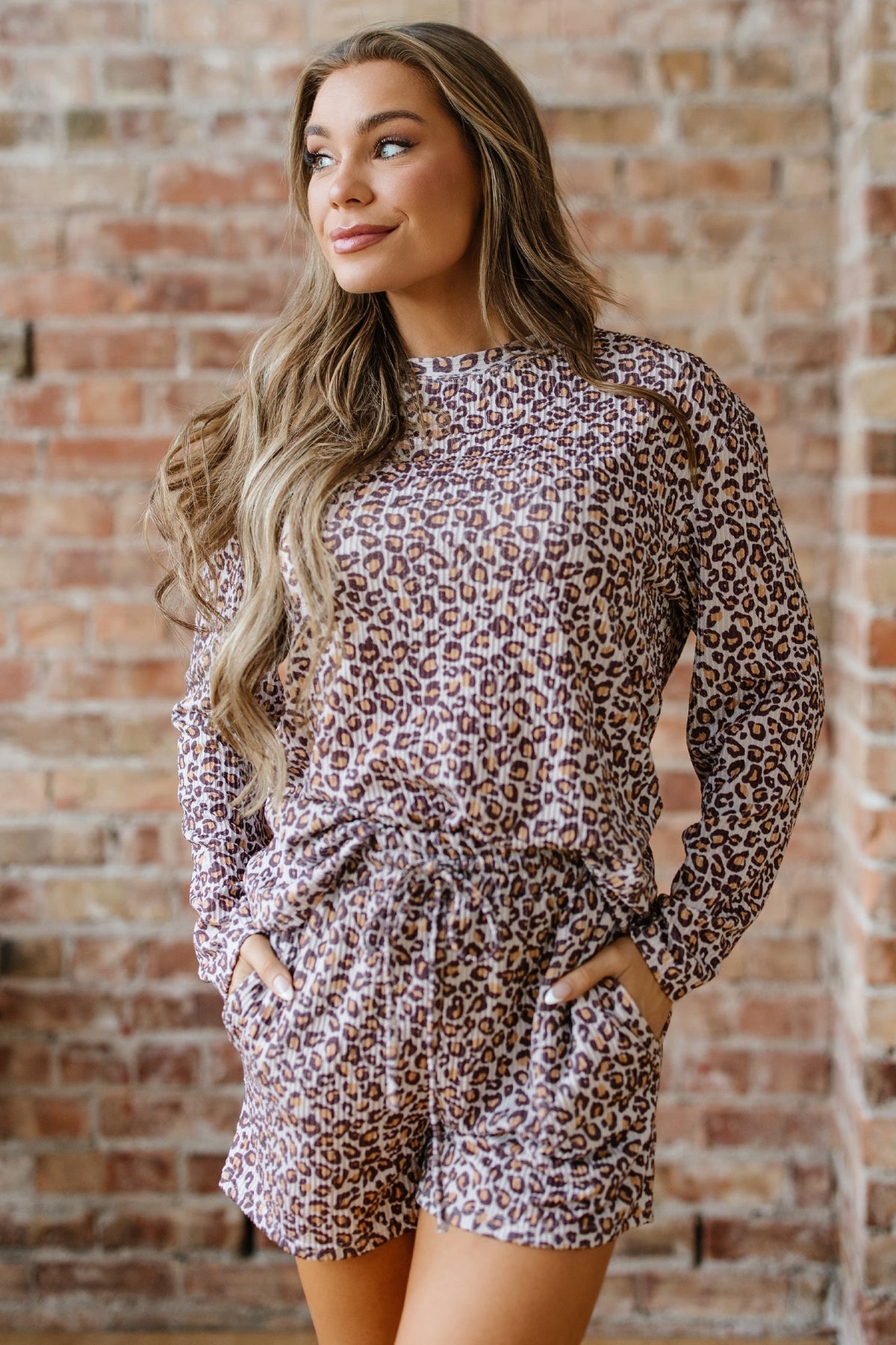 Threaded Pear Willow Ribbed Long Sleeve Lounge Set