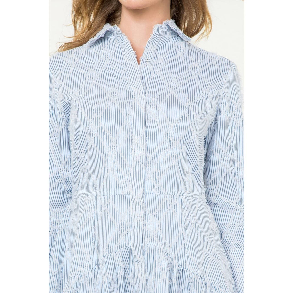 Berkley - Striped Fringe Detail Dress