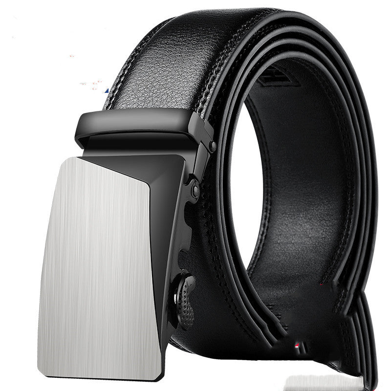 Men’s Pure Cowhide Automatic Buckle Belt | High-Sense Executive Genuine Leather Waistband | Trendy Minimalist Professional Men’s Belt | Luxury-Label Statuesque Men’s Accessory | 2026 High-Fashion Radiant Urban Essential