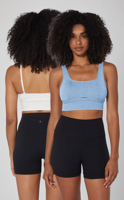 90 Degree by Reflex 2 PK Stonewash Ribbed Seamless Bra