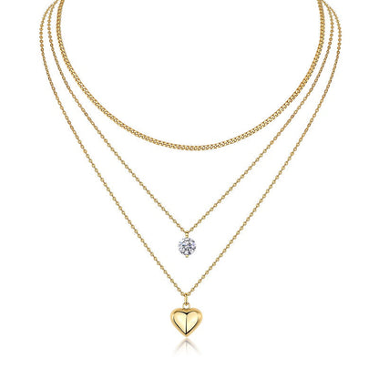 2 Carat Luxury Moissanite Pendant Necklace | S925 Sterling Silver 18K Gold Plated | Minimalist Trend Diamond Alternative Jewelry for Women