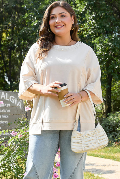Threaded Pear Amber Half Sleeve PLUS Top