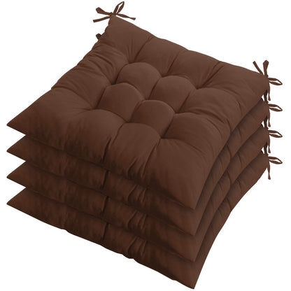 4Pcs Chair Cushion Pads Pillow 15.75x15.75x2.37in Soft Tie On Square Sitting Mats For Home Office Car Sitting Travel