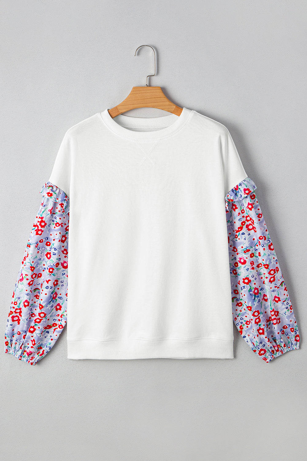 Threaded Pear Isabel Floral Ruffled Balloon Sleeve Loose Blouse