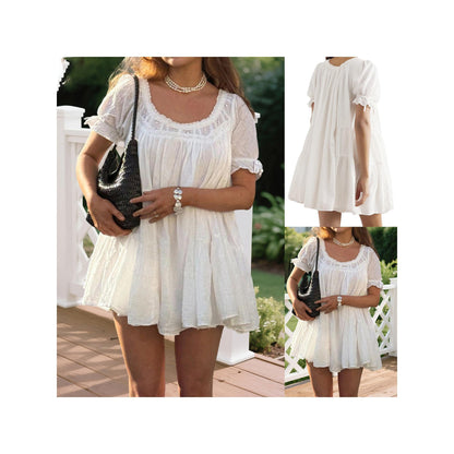 Women's Summer Baby Doll Bubble Sleeve Mini Dress