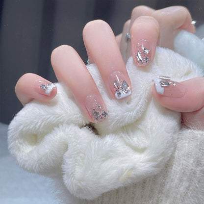 24-Piece Press On Nails Set – Fake Crystal Nails with Glue