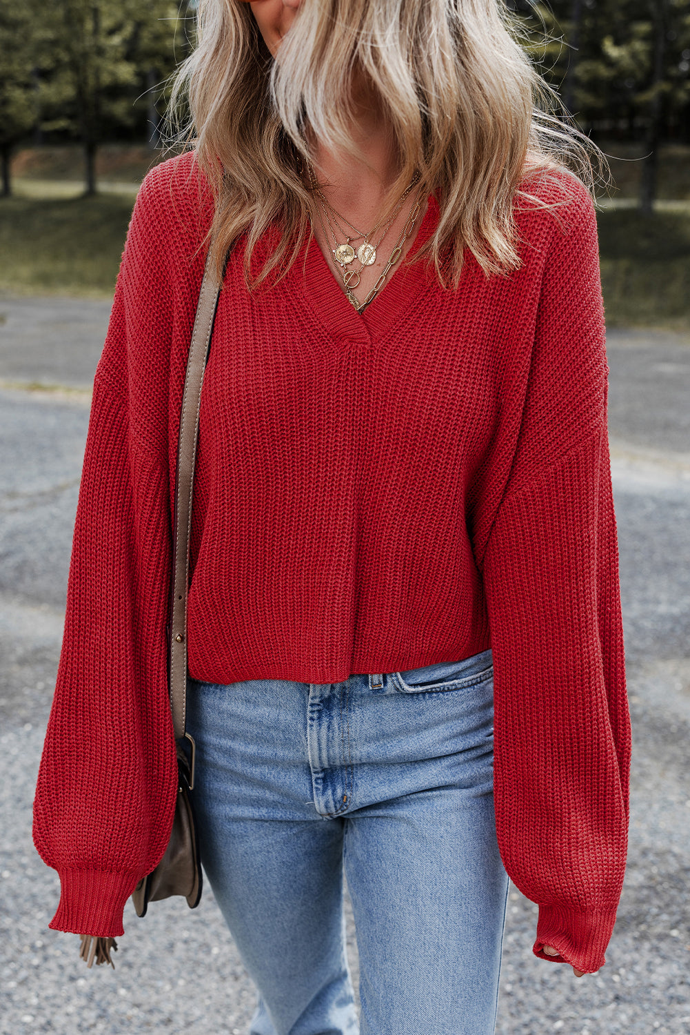Threaded Pear Evelyn Knit Drop Shoulder Sweater