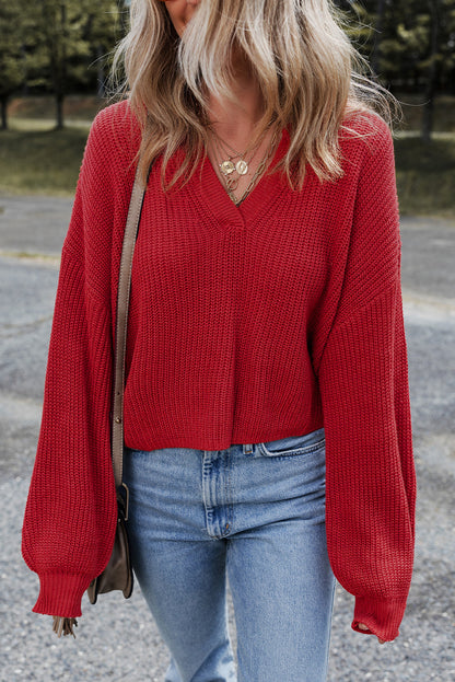 Threaded Pear Evelyn Knit Drop Shoulder Sweater