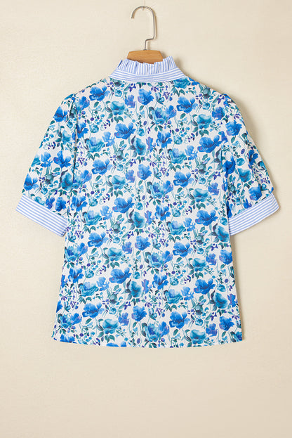 Threaded Pear Blair Collared Short Sleeve Blouse
