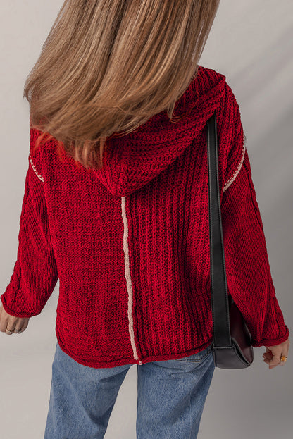 Threaded Pear Olivia Knit Drawstring Hooded Sweater