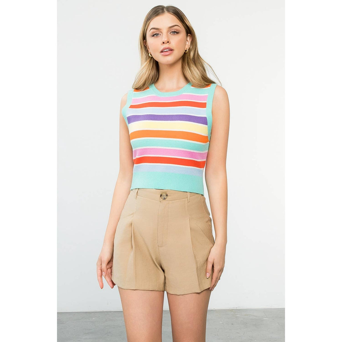 Callie- Multi Color Stripe Knit Top