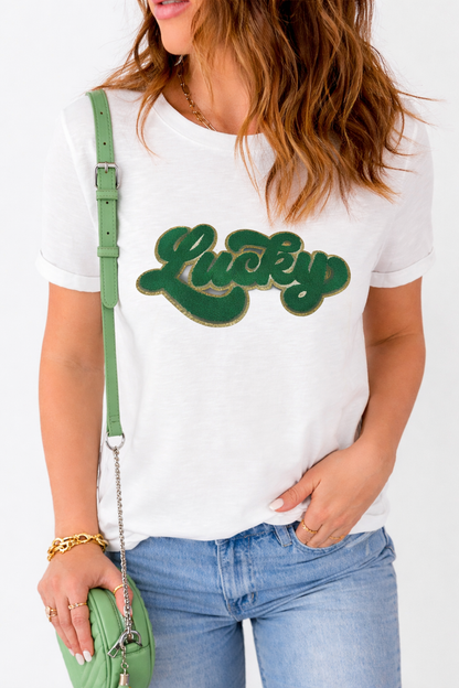 Threaded Pear Sloane Patched Graphic T Shirt