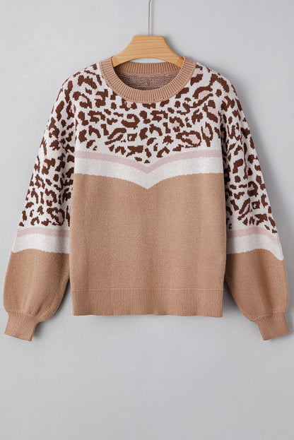Threaded Pear Eliana Block Knit Baggy Sweater