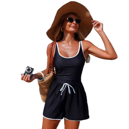 Women's Solid Color Minimalist One Piece Swimsuit Nylon Spandex Lining