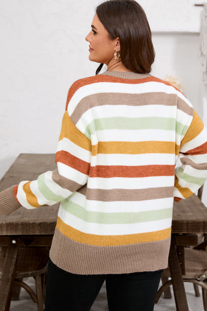 Threaded Pear Wrenleigh Colorblock Drop Shoulder PLUS Sweater