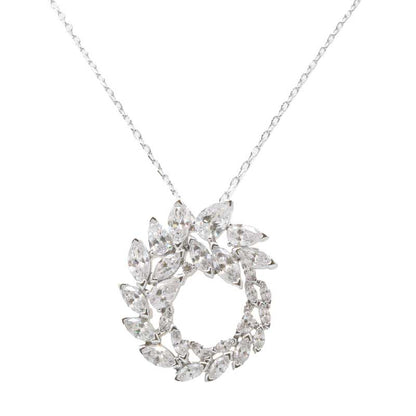 Swarovski Louison Collection Czech White Crystal Silver Necklace