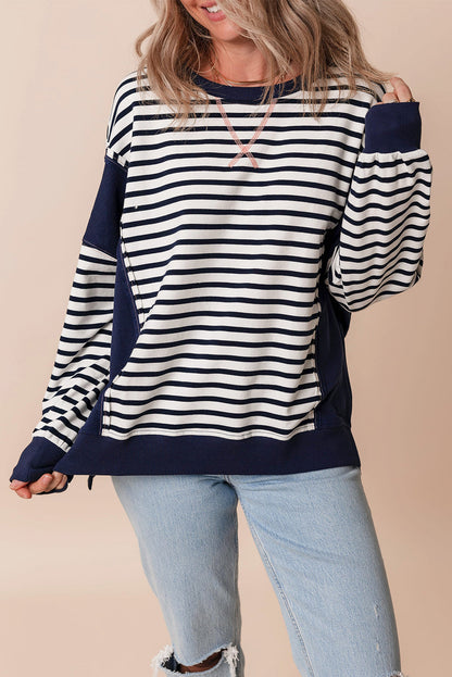 Threaded Pear Sage Exposed Seam Loose Fit Sweatshirt