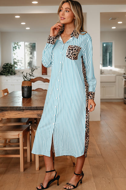 Threaded Pear Savannah Contrast Patchwork Long Shirt
