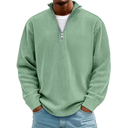 Men's Corduroy Zip Collar Sweatshirt