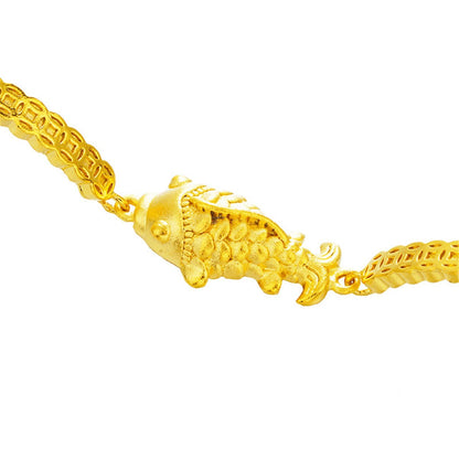 24k Goldtone Fish Charm Bracelet