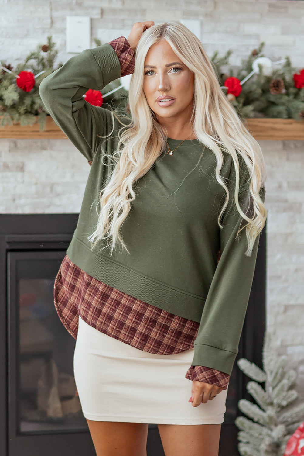 Threaded Pear Rosa Patchwork Drop Shoulder Sweatshirt