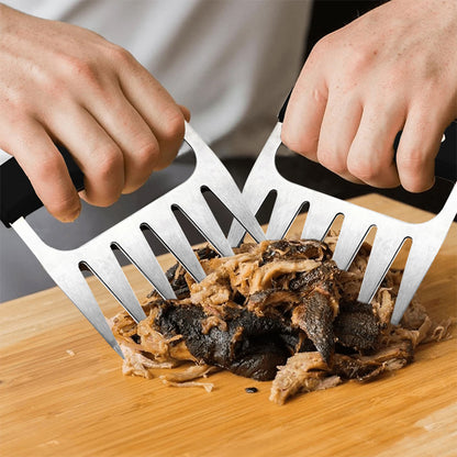1947Kitchen Stainless Steel Meat-Shredding Claws With Wooden Handle