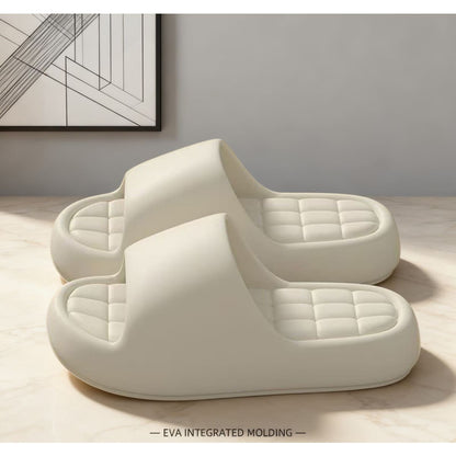 Cushioned Grid Insole House Slippers