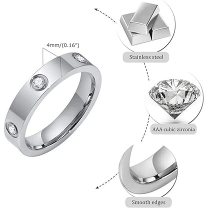Classic Sparkling Stud Band Ring