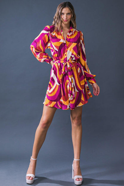 Get on Board Woven Plisse Mini Dress