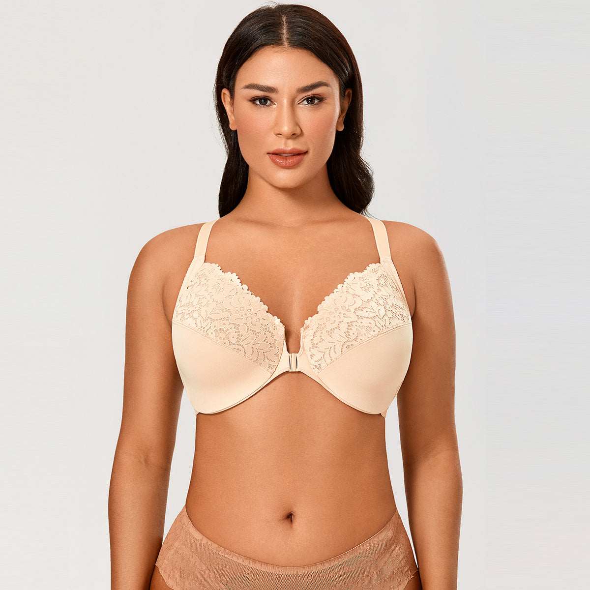 Front Closure Lace Underwire Full Coverage Bra