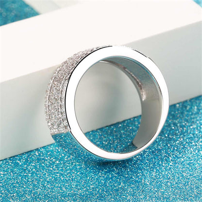 Cubic Zirconia & Silvertone Layered Band