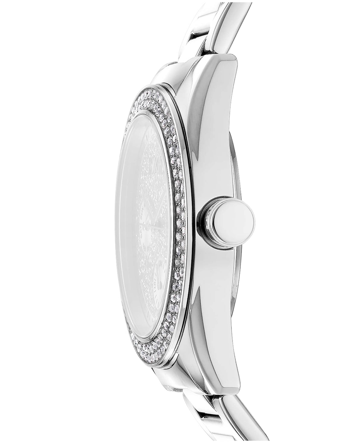 Dkny Women Watch, Silver Color Case, Silver Powder Dial, Stainless Steel Metal Bracelet, Multi-Function, 5 Atm