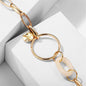 Beige Acrylic & Goldtone Cable Chain Bracelet