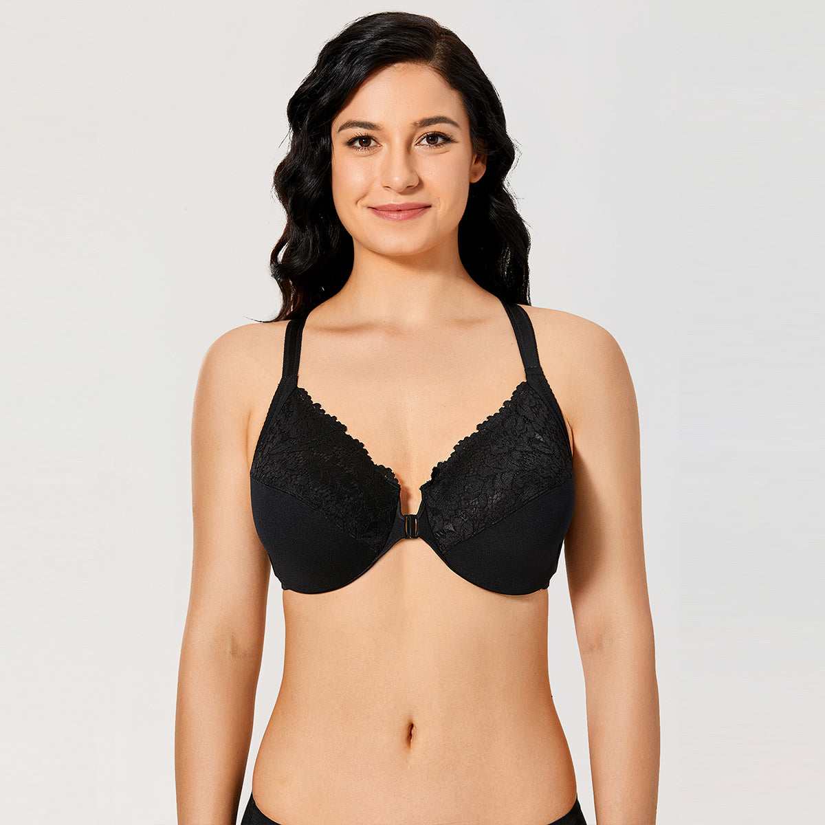 Front Closure Lace Underwire Full Coverage Bra