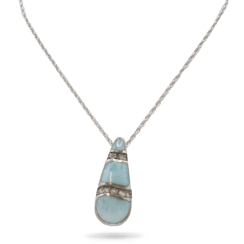 Marina Larimar Stone Topaz Sterling Silver Necklace By Marahlago