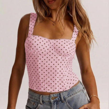 Women's Bustier Polka Dot Cami Top