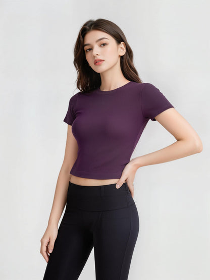 Buttery Soft Built-In Padded Bra Short Sleeve T-Shirt