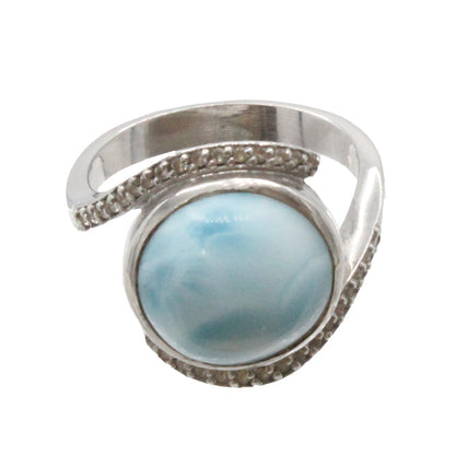 Larimar Stone Sterling Silver Adella Ring Size 7 By Marahlago