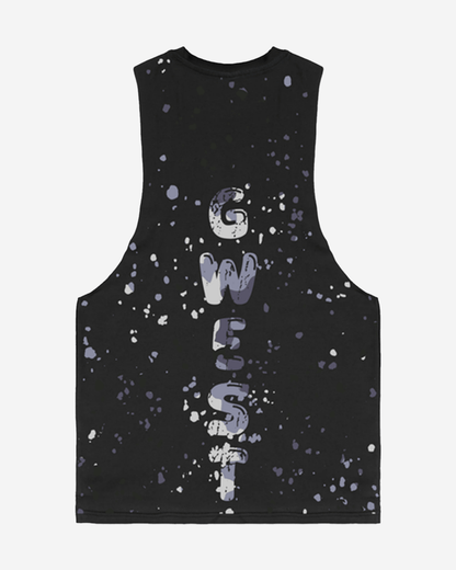 G  West Logo Army Grey Splattre Black Tanks