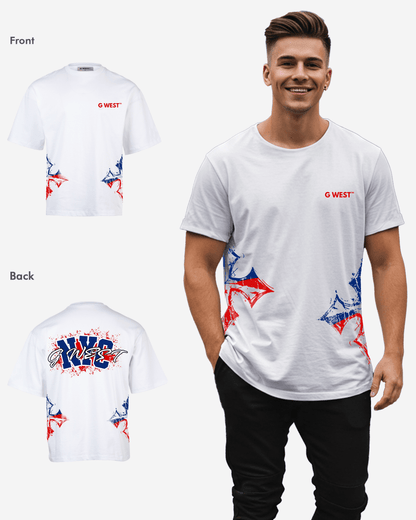 G West Nyc Blood Arch LogoÂ Oversized T-Shirts