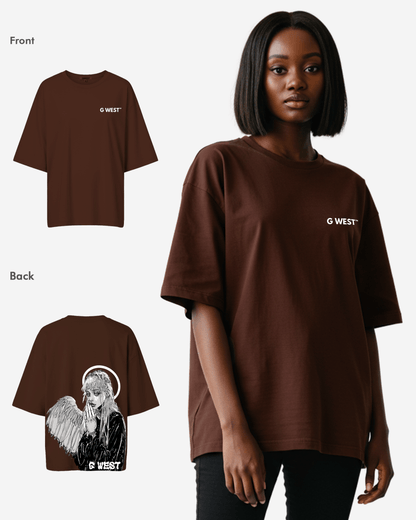 G West Womens Oversized Angel Girl Tee