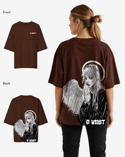 G West Womens Oversized Angel Girl Tee