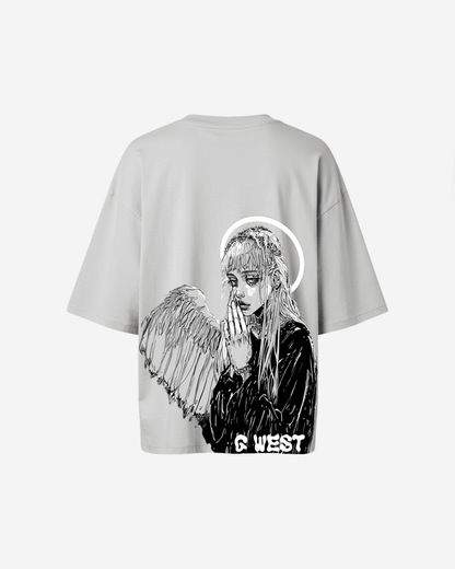 G West Womens Oversized Angel Girl Tee