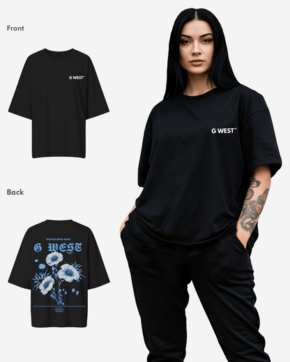 G West Womens Oversized Blue Garden Tee